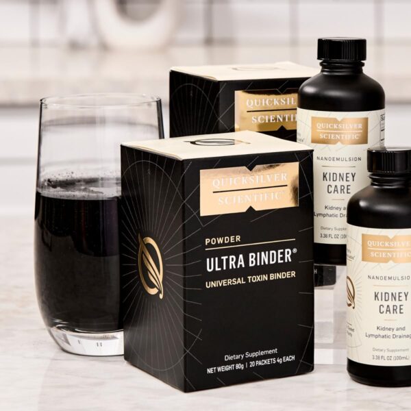Sujeción de toxinas con polvo de carbón activado y bentonita Quicksilver