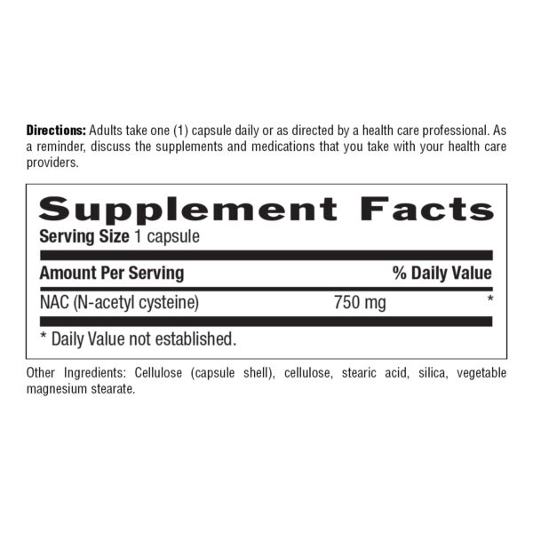 Cápsula de N-Acetil Cisteína para desintoxicación celular y antioxidante