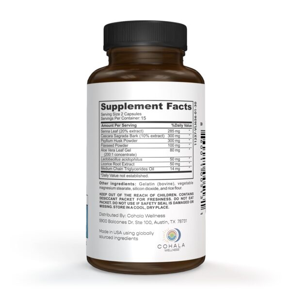 Detalle cápsulas The Cleanse COHALA para limpieza digestiva