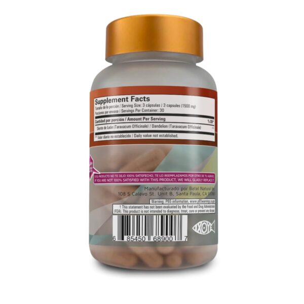 Frasco Betel Natural Premium Diente de León 90 cápsulas