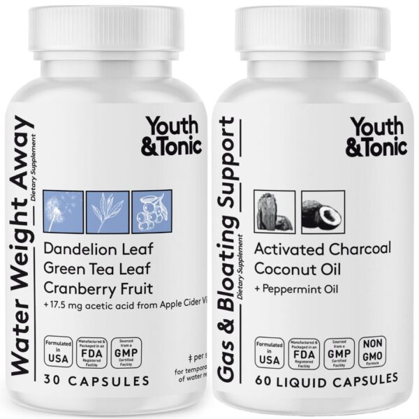 Youth & Tonic pastillas para retención de agua y hinchazón paquete principal