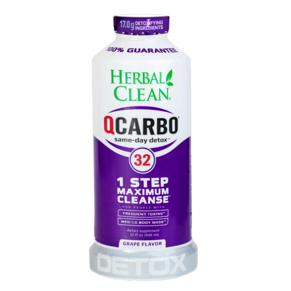 Botella Herbal Clean QCarbo32 bebida detox sabor uva