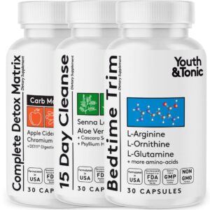 frontal paquete youth tonic aminoacidos detox 15 dias 90 capsulas