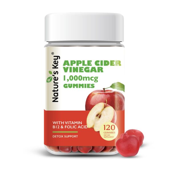 Nature's Key gomitas vinagre sidra manzana 120 unidades veganas