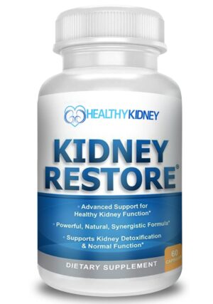 Frasco Kidney Restore suplemento salud renal 60 cápsulas