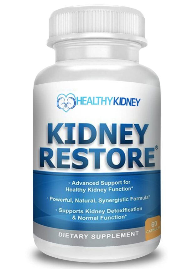 Frasco Kidney Restore suplemento salud renal 60 cápsulas