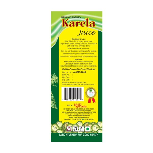 detalle etiqueta jugo melón amargo Basic Ayurveda