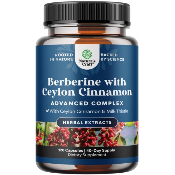 Balancing Berberine Plus cápsulas antioxidantes con canela y cardo mariano