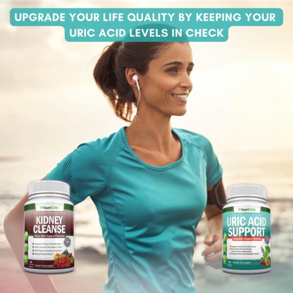 Frasco soporte ácido úrico NutriONN con hierbas naturales