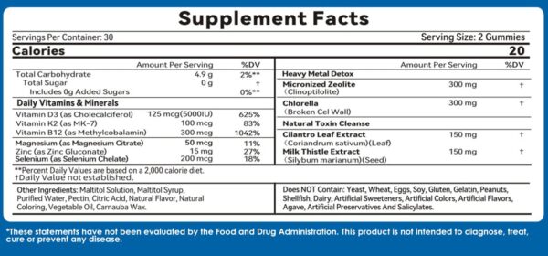 Botella suplemento HONVOVAEY Zeolite Detox
