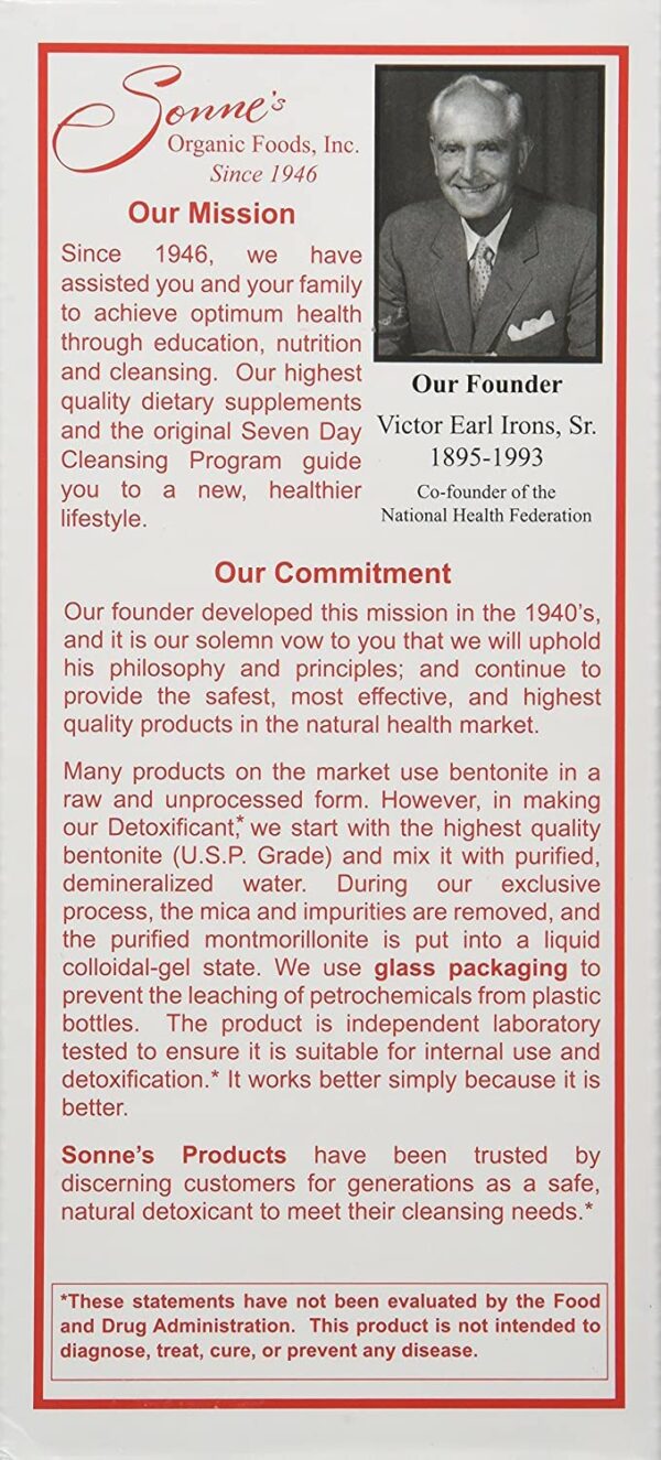 Interior de la botella Sonne's No.7 Detoxificación