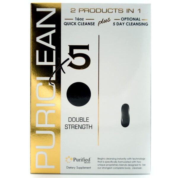 Puriclean X5 detox 2 en 1 cápsulas y softgel para limpieza corporal