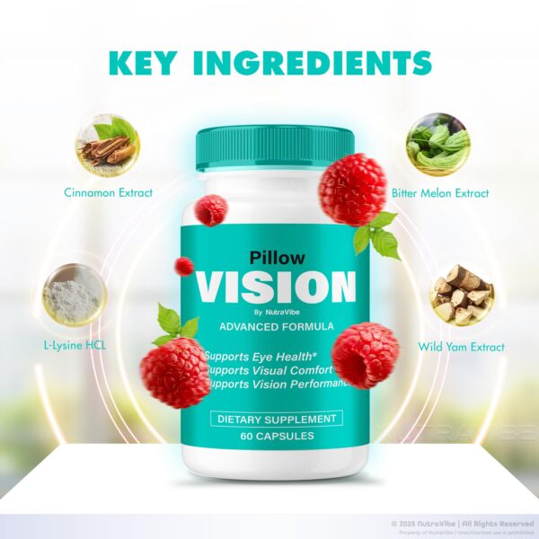 Caja Pillow Vision y botella en display Caja Pillow Vision y botella en display