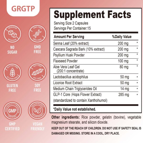 Detalles de ingredientes botánicos en GLP-1 limpieza natural