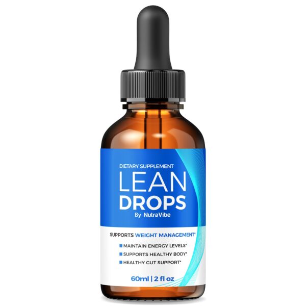 Botella de NutraVibe Lean Drops fórmula líquida para fitness y bienestar