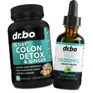 Desintoxicante colon 15 días con jengibre y gotas líquidas clorofila