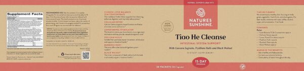 Frasco Nature's Sunshine Tiao He hierbas detox colon y hígado