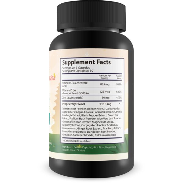 Frasco cápsulas Cleanse Sumatra vista lateral