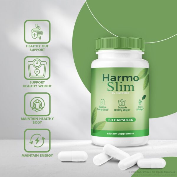 Suplemento natural HarmoSlim con mezcla limpia para energía diaria