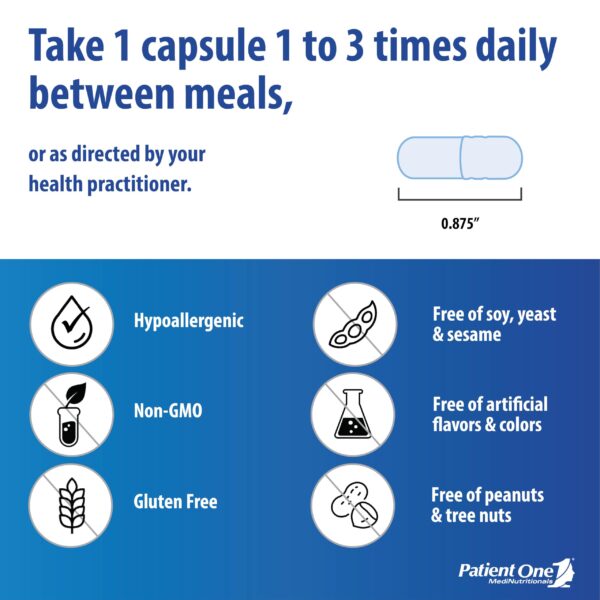 Vista lateral del frasco Patient One NAC 600 mg