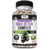 Frasco de suplemento herbal Kaya Naturals MaxDetox 180 cápsulas