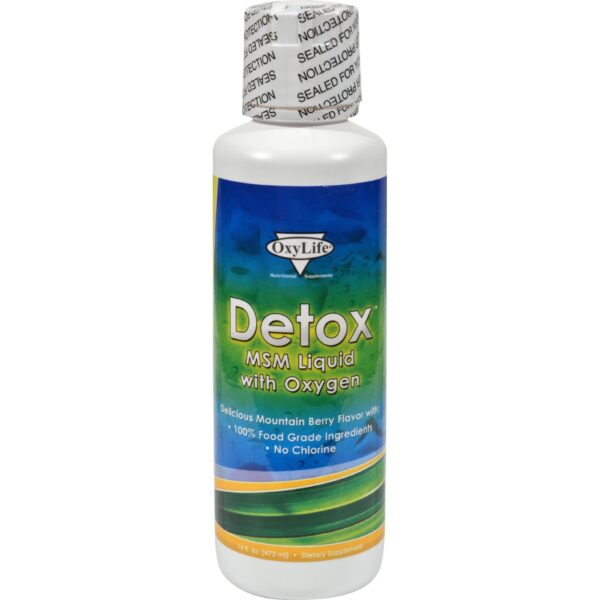 Oxylife Detox MSM líquido con oxígeno botella 16 onzas