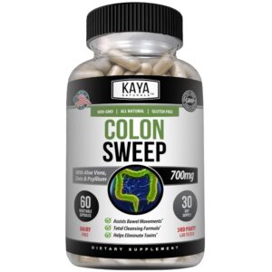 Kaya Naturals Colon Sweep frasco de 60 cápsulas suplementarias para limpieza de colon