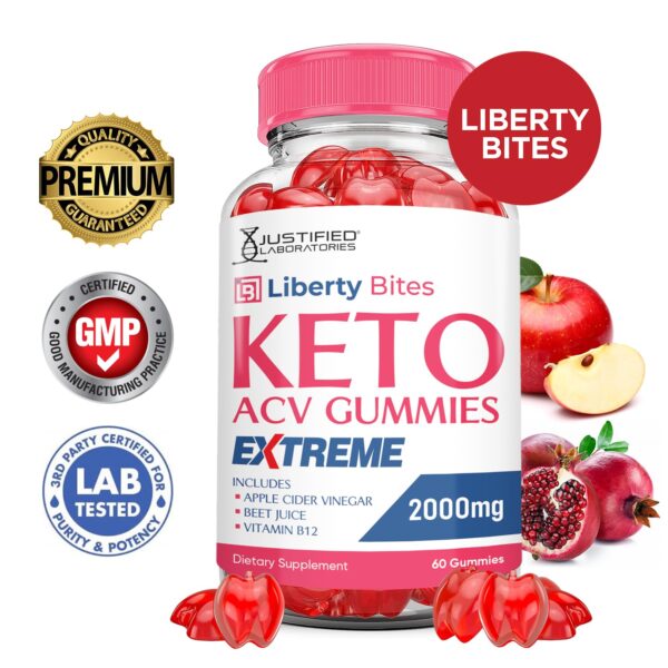 Gomitas keto con vinagre sidra manzana 2000mg liberty bites 3 pack