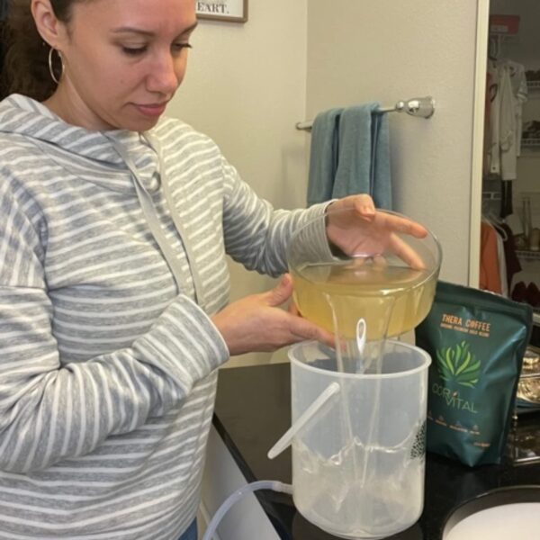 Balde de enema transparente para control de líquido Cor-Vital