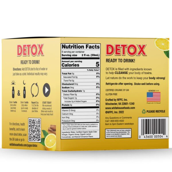 Paquete 24 White House Detox vinagre sidra manzana