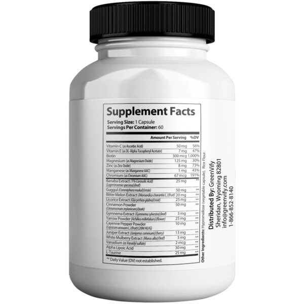 Etiqueta de GreenVify Sugar Detox Max