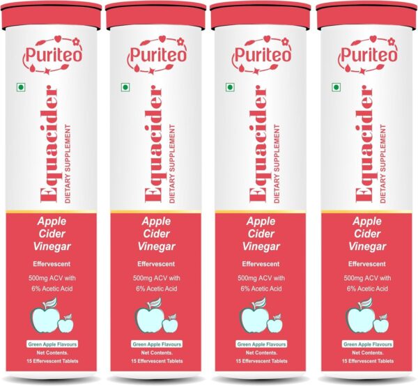 puriteo equacider pastillas efervescentes vinagre sidra manzana