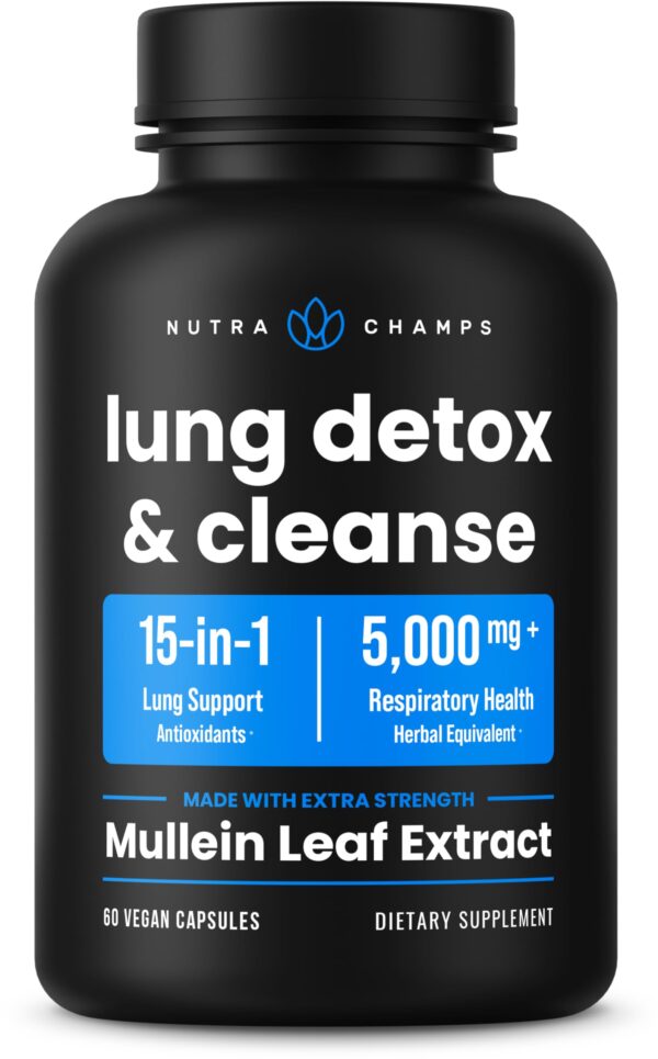 NutraChamps cápsulas detox pulmonar hoja de gordolobo 60 unidades