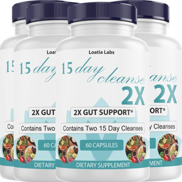 Botellas de suplemento detox 15 day cleanse 2x para salud intestinal