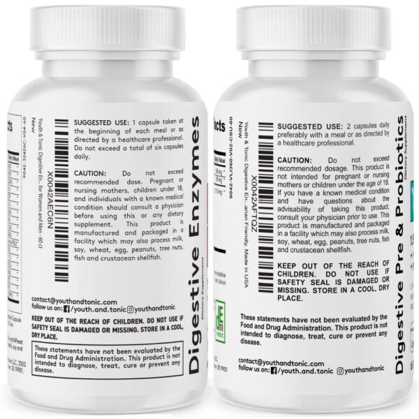 Youth & Tonic caja con cápsulas para limpieza digestiva