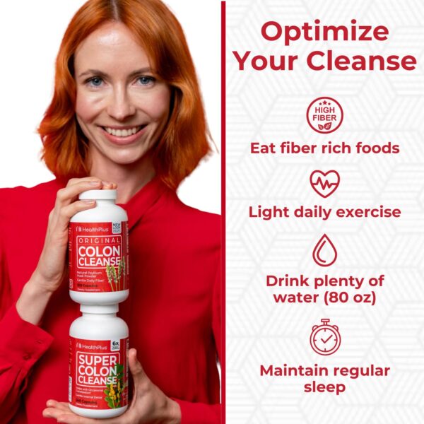 Salud intestinal con Health Plus Super Colon Cleanse cápsulas detox