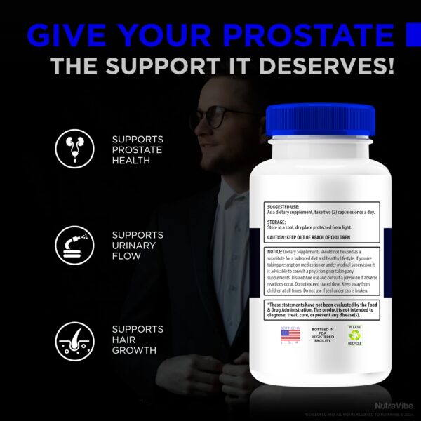 NutraVibe Prostabliss cápsulas por paquete abierto