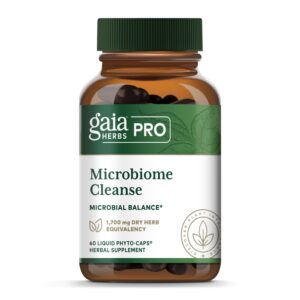 Frasco Gaia Herbs Pro Microbiome Cleanse 60 cápsulas líquidas