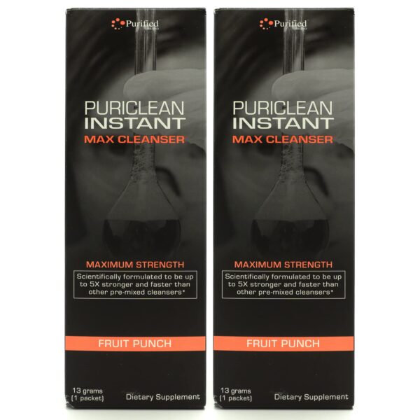 Paquete Puriclean Max Detox bebida polvo sabor frutas