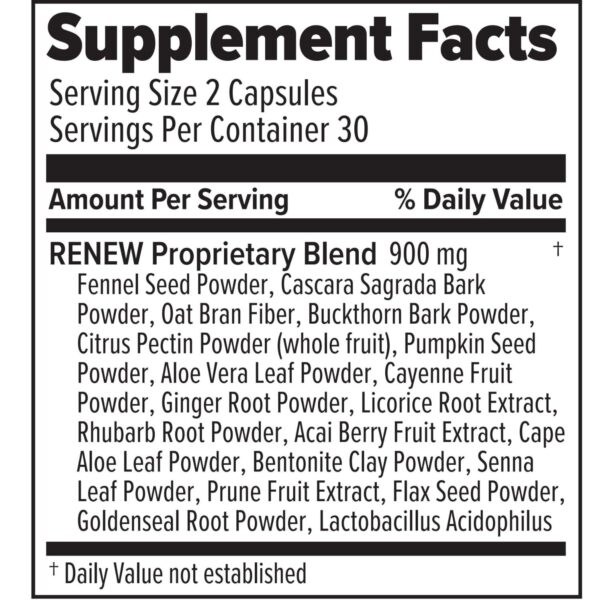 Envase CorVive Renew Cleanse cápsulas para mente clara