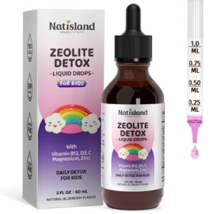 NATISLAND gotas detox zeolita niños sabor arándano 2 onzas