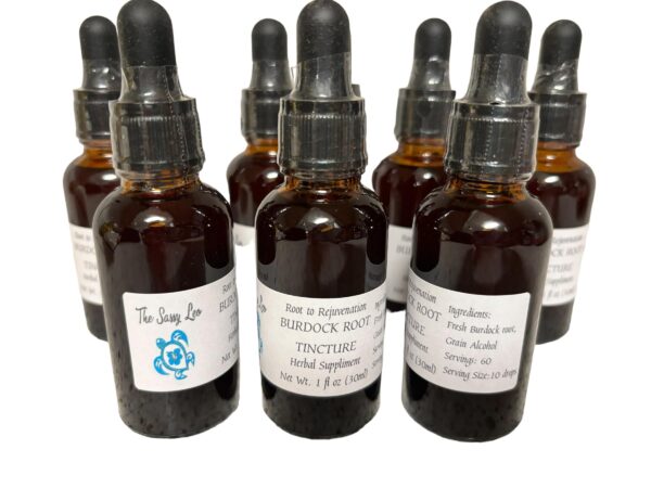 Tinctura raíz de bardana 1oz frasco presentacion paquete 8 unidades