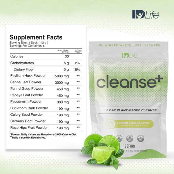 Paquete Cleanse+ polvo 5 sticks limón-lima
