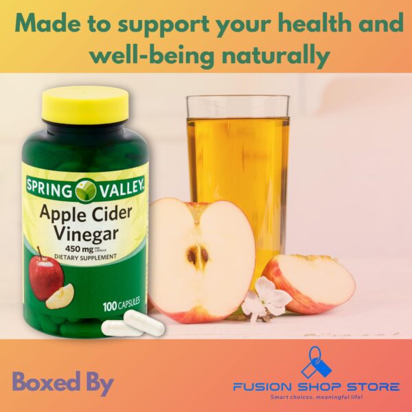 Spring Valley cápsulas naturales 450 mg vinagre sidra