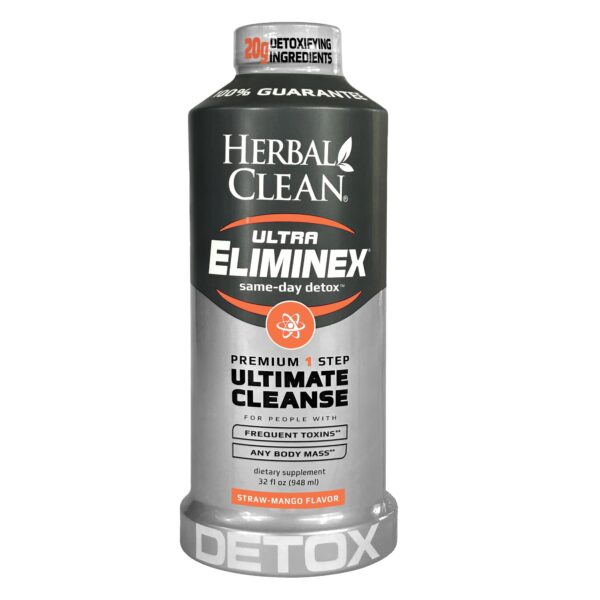 Herbal Clean Ultra Eliminex botella frente fresa mango 32 fl oz