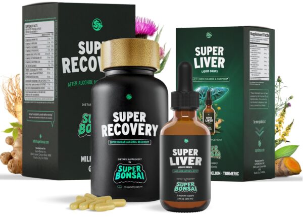 Paquete SuperBonsai Super Recovery y Super Liver suplementos naturales para hígado