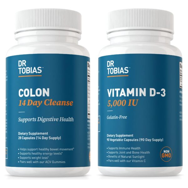 Suplemento Dr. Tobias limpieza colon y vitamina D3 5000 IU