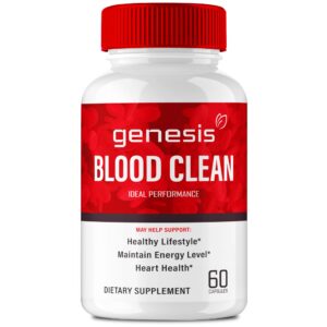 Frasco Genesis Blood Clean cápsulas suplemento vascular