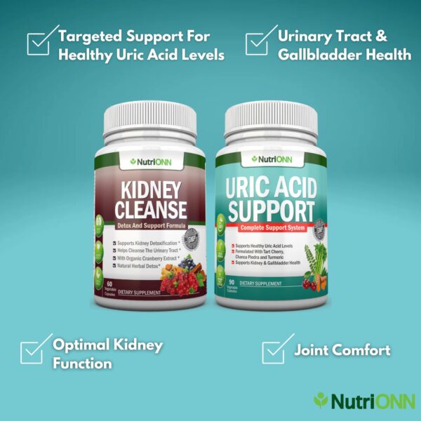 Frasco detalle NutriONN cápsulas limpieza renal con etiqueta verde