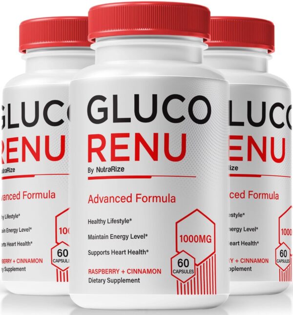 Pack de 3 cápsulas Gluco Renu para circulación y salud